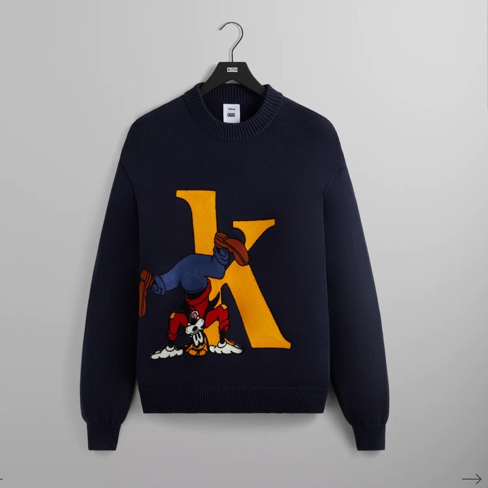 Disney x Kith for Mickey & Friends Goofy Crewneck Sweater- Nocturnal(FIRM PRICE)